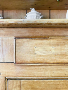 An Early 19th Century Pine Irish Dresser or Cupboard with Wooden Knobs