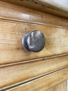 An Early 19th Century Pine Irish Dresser or Cupboard with Wooden Knobs