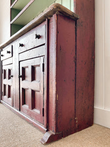 An Early 19th Century Pine Irish Dresser or Cupboard Good Paint