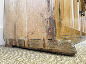 An Early 19th Century Pine Irish Dresser or Cupboard with Wooden Knobs