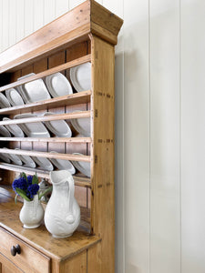 An Early 19th Century Pine Irish Dresser or Cupboard with Wooden Knobs