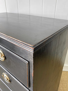 An English Ebonized Georgian Mahogany Chest of Drawers Dresser c1800