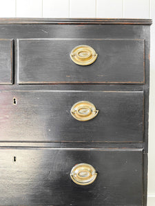 An English Ebonized Georgian Mahogany Chest of Drawers Dresser c1800
