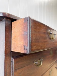 An Early 19th Century English Country Made Mahogany Cottage Chest of Drawers Dresser