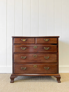 An Early 19th Century English Country Made Mahogany Cottage Chest of Drawers Dresser