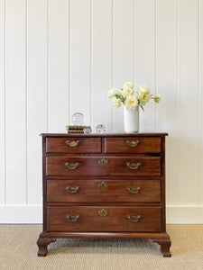 An Early 19th Century English Country Made Mahogany Cottage Chest of Drawers Dresser