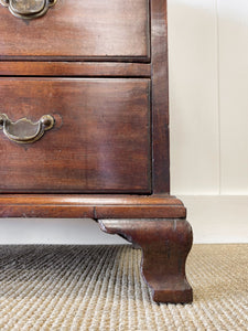 An Early 19th Century English Country Made Mahogany Cottage Chest of Drawers Dresser