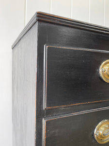 An English Ebonized Georgian Mahogany Chest of Drawers Dresser c1800