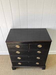 An English Ebonized Georgian Mahogany Chest of Drawers Dresser c1800