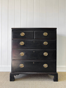 An English Ebonized Georgian Mahogany Chest of Drawers Dresser c1800