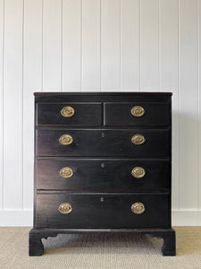 An English Ebonized Georgian Mahogany Chest of Drawers Dresser c1800