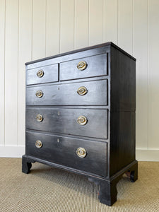 An English Ebonized Georgian Mahogany Chest of Drawers Dresser c1800