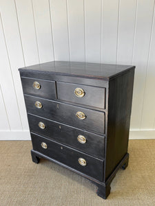 An English Ebonized Georgian Mahogany Chest of Drawers Dresser c1800