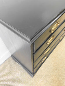 An Ebonized Antique English Chest of Drawers/Dresser