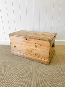 An English Pine Blanket Box or Coffee Table With Iron Handles c1890