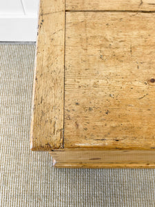 An English Pine Blanket Box or Coffee Table With Iron Handles c1890