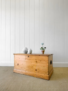 An English Pine Blanket Box or Coffee Table With Iron Handles c1890