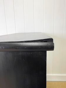 An Ebonized Antique English Chest of Drawers/Dresser with Light Knobs