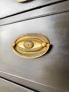 An Ebonized Antique English Chest of Drawers/Dresser
