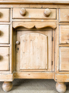 A Light Pine Antique English Sideboard c1890