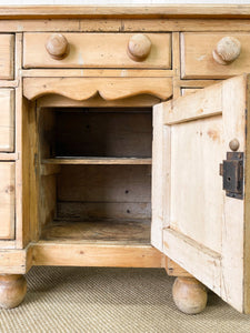 A Light Pine Antique English Sideboard c1890