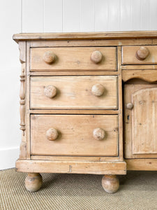 A Light Pine Antique English Sideboard c1890