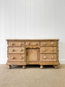 A Light Pine Antique English Sideboard c1890