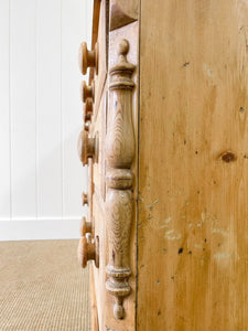 A Light Pine Antique English Sideboard c1890