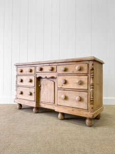 A Light Pine Antique English Sideboard c1890