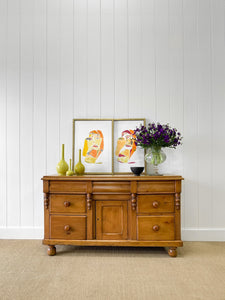 A Pine Antique English Sideboard c1890