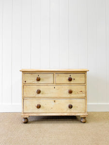 An Antique English Painted Pine Chest of Drawers Dresser Tulip Feet c1890