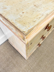 An Antique English Painted Pine Chest of Drawers Dresser Tulip Feet c1890