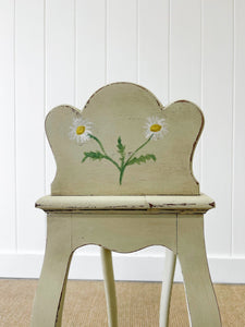 A Dainty French Book End Table with Painted Daisies
