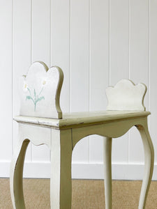 A Dainty French Book End Table with Painted Daisies