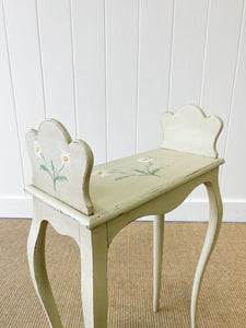 A Dainty French Book End Table with Painted Daisies