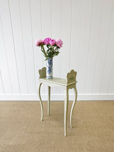 A Dainty French Book End Table with Painted Daisies