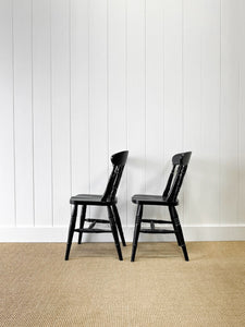 A Pair of 2 Vintage Fiddleback Chairs