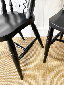 A Pair of 2 Vintage Fiddleback Chairs