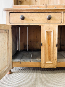 A 19th Century English Pine Bookcase Cabinet or Hutch