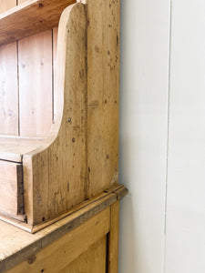 A 19th Century English Pine Bookcase Cabinet or Hutch