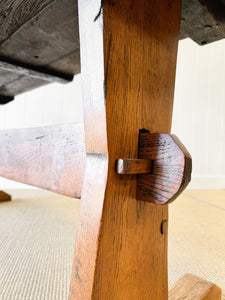 An Exquisite Antique English Console or Work Table in Elm