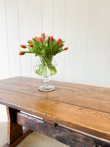 An Exquisite Antique English Console or Work Table in Elm