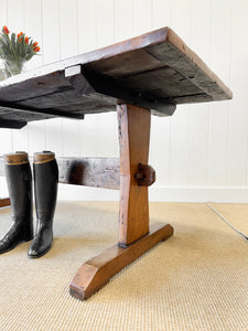 An Exquisite Antique English Console or Work Table in Elm