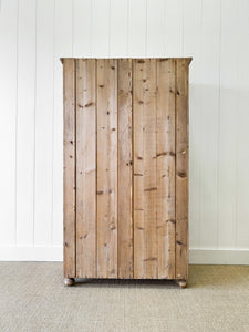 A Pine Wardrobe or Linen Press c1890