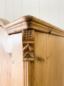 A Pine Wardrobe or Linen Press c1890
