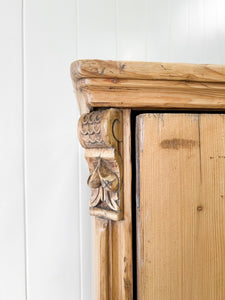 A Pine Wardrobe or Linen Press c1890