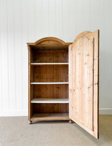 A Pine Wardrobe or Linen Press c1890