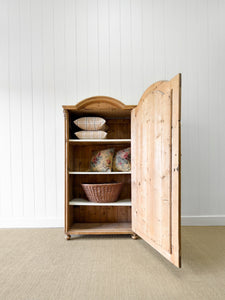 A Pine Wardrobe or Linen Press c1890