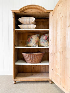 A Pine Wardrobe or Linen Press c1890