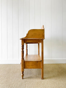 An English Country Pine Galleried Washstand or Console c1860